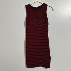 Forever 21 garnet, and black striped fitted sleeveless dress size S